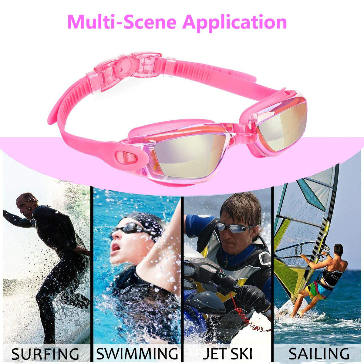 Clear Comfortable Swimming Goggles UV- Anti-Fog Swim Glasses Mirror Adult & Kids